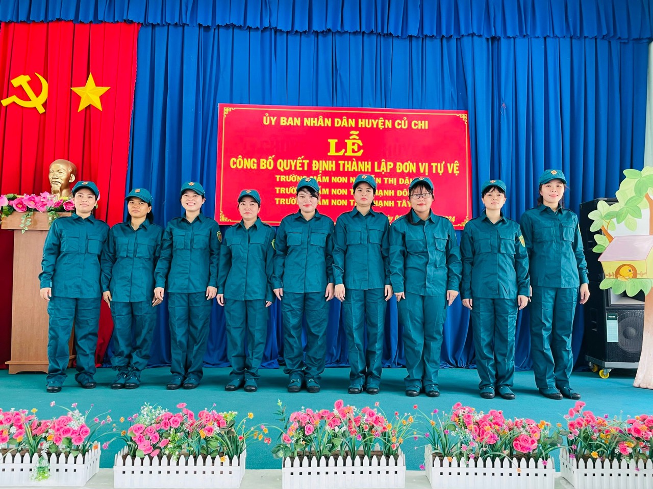 Lễ Công bố quyết định thành lập đơn vị tự vệ Trường Mầm non Nguyễn Thị Dậu( Ngày 01 /04/2024)
