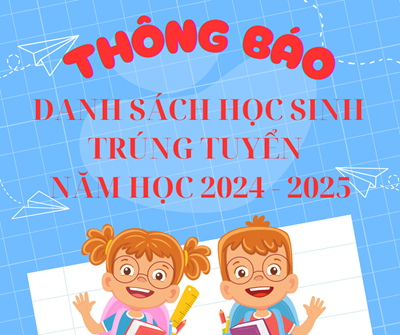 Danh sách học sinh trúng tuyển năm học 2024 - 2025