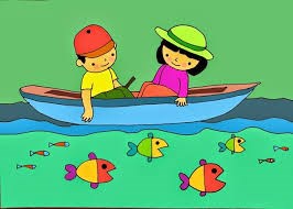 thuyền cá và những chú cá con