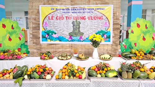 Trường mâm non sen hồng tổ chức ngày giỗ tổ hùng vương 10-3 (âm lịch)