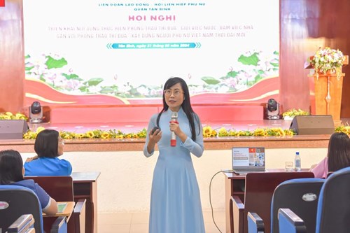 Hội nghị triển khai nội dung thực hiện phong trào thi đua  Giỏi việc nước - đảm việc nhà  gắn với phong trào thi đua  xây dựng người phụ nữ Việt nam thời đại mới .
