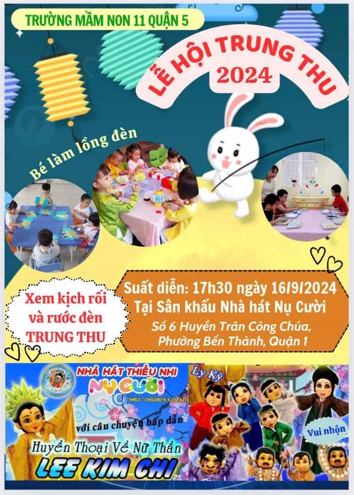 Bé chuẩn bị lễ hội trung thu