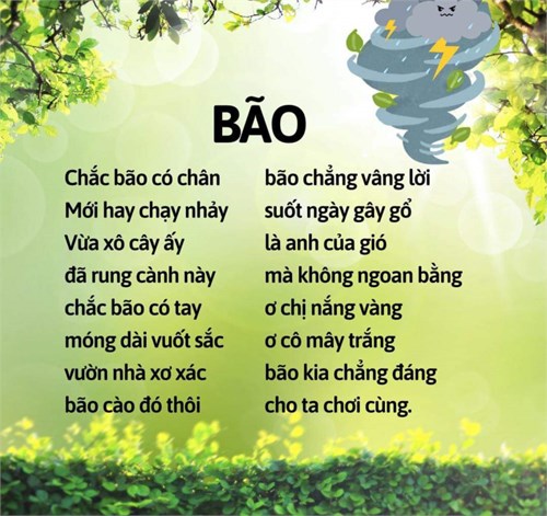 Bài thơ về thời tiêt  Bão 
