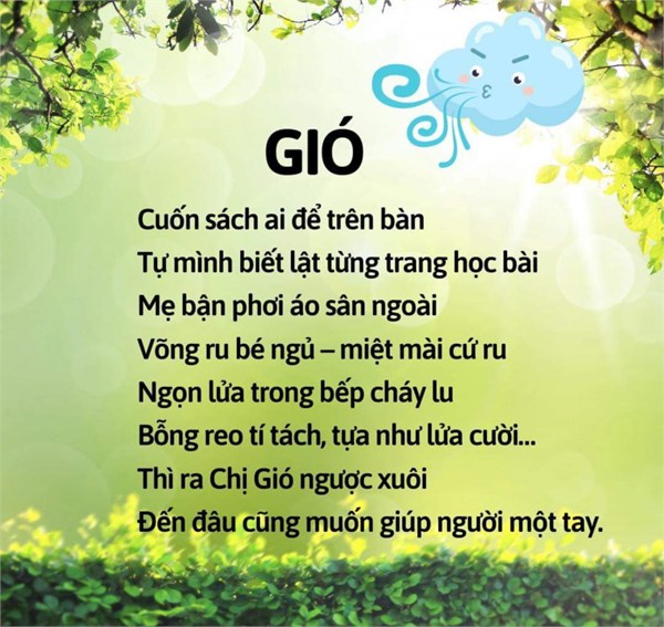 Bài thơ về thời tiết  Gió 