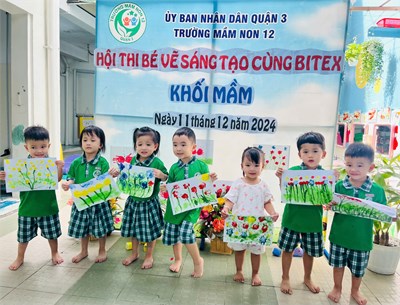 Lớp Mầm 1 tham gia Hội thi   Bé vẽ sáng tạo cùng Bitex  cấp trường