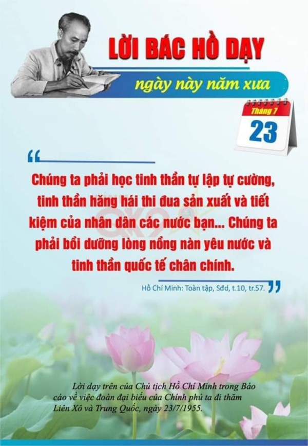 Lời bác dạy ngày 23/7