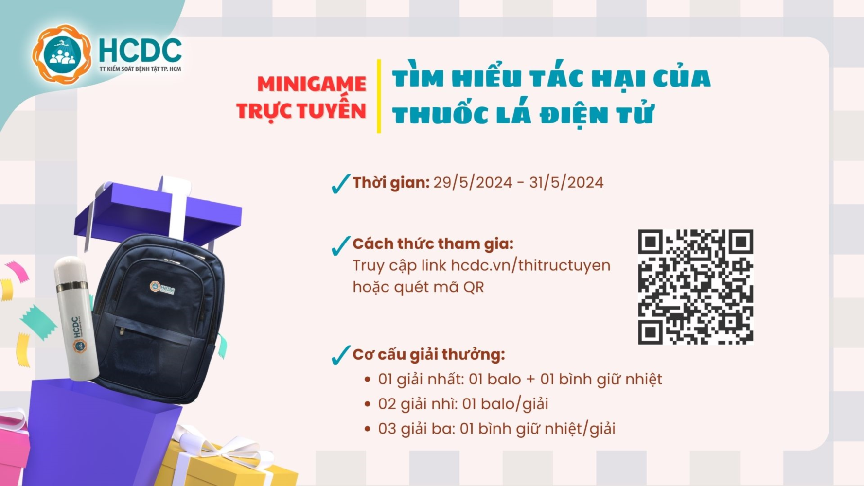 Minigame trực tuyến “Tìm hiểu tác hại của thuốc lá điện tử”