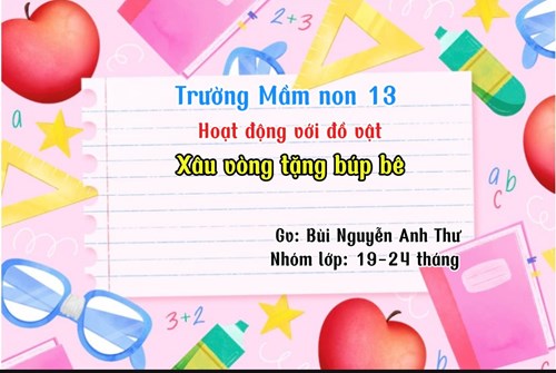 Hoạt động với đồ vật: Xâu vòng tặng búp bê