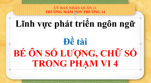 Đề tài: bé ôn số lượng, chữ số trong phạm vi 4