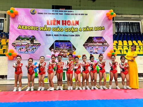 Liên hoan aerobic mẫu giáo cấp quận năm học 2023-2024