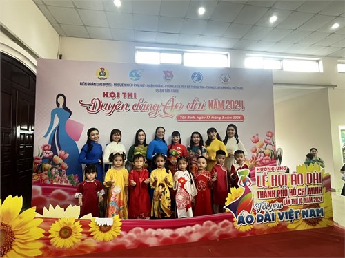 Công đoàn cơ sở Trường Mầm non 15 tham gia Hội thi  Duyên dáng áo dài  hưởng ứng Lễ hội áo dài Thành Phố Hồ Chí Minh lần thứ 10 năm 2024 tại Liên đoàn Lao động quận Tân Bình