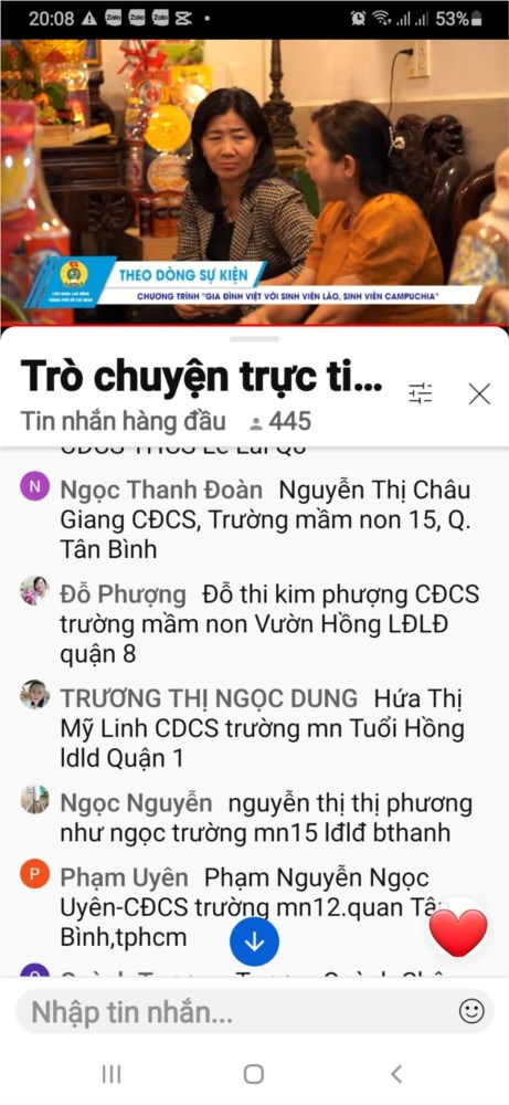 Công đoàn viên Mầm non 15 tham gia xem trực tuyến kênh Youtube  Công đoàn Thành phố Hồ Chí Minh  số 12 năm 2024