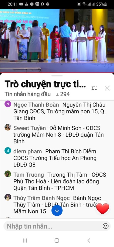 Công đoàn viên Mầm non 15 tham gia xem trực tuyến kênh Youtube  Công đoàn Thành phố Hồ Chí Minh  số 4 năm 2024