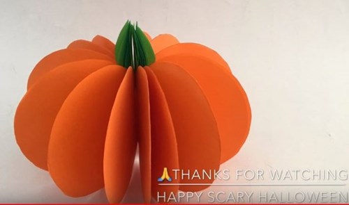 Cách làm quả bí ngô bằng giấy trang trí Halloween cho bé
