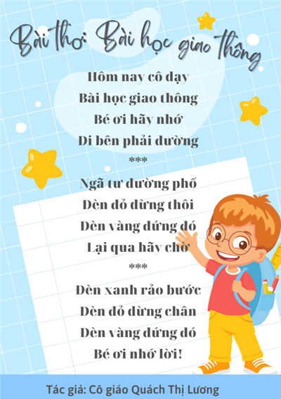 Các bài thơ về an toàn giao thông dành cho bé