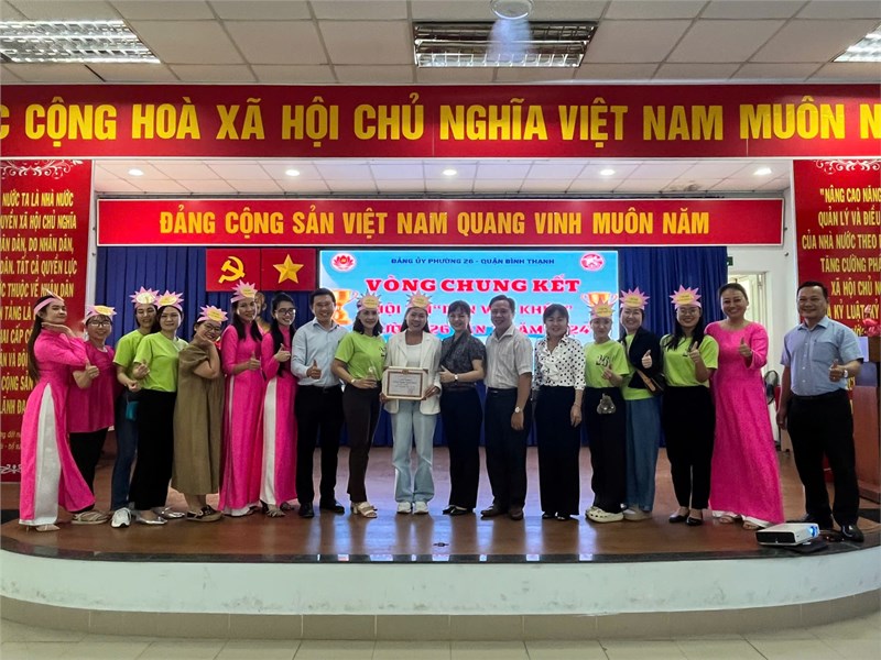 Chi bộ trường Mầm non 26 đạt giải nhất hội thi  Dân vận khéo  lần 2 năm 2024 do Đảng ủy phường 26 tổ chức ngày 08/12/2024
