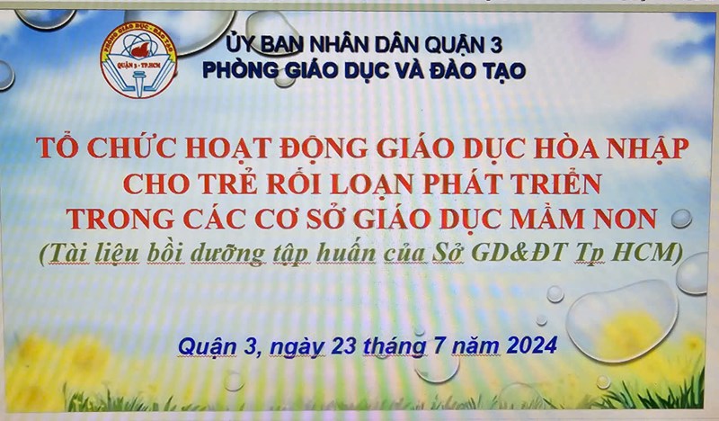 Tổ chức hoạt động giáo dục hòa nhập 
cho trẻ rối loạn phát triển trong các cơ sở giáo dục mầm non
