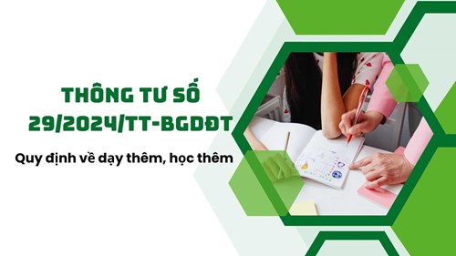 Thông tư số: 29/2024/TT-BGDĐT quy định về dạy thêm, học thêm