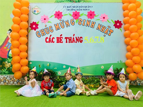 Trường tổ chức sinh nhật các bé sinh tháng ( 5,6,7,8 ) lớp họa mi