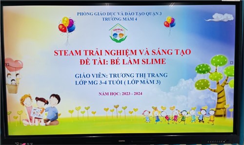 Tiết học Steam trải nghiệm và sáng tạo của các bé lớp Mầm 3