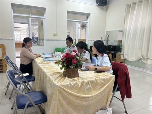 Trường Mầm non 4 đón Sở an toàn thực phẩm Thành phố kiểm tra việc chấp hành pháp luật trong lĩnh vực an toàn thực phẩm năm học 2024-2025