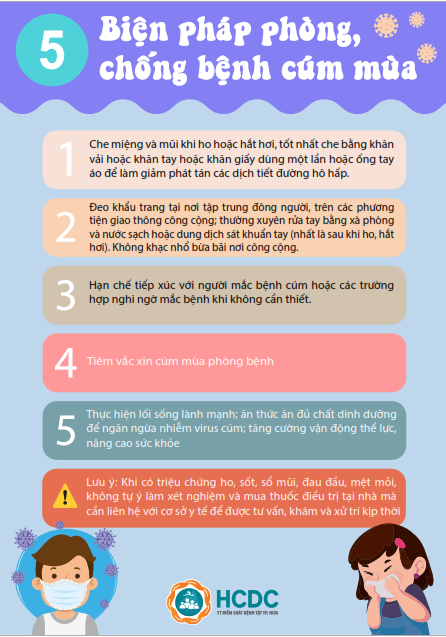 5 Biện pháp phòng, chống bệnh cúm mùa