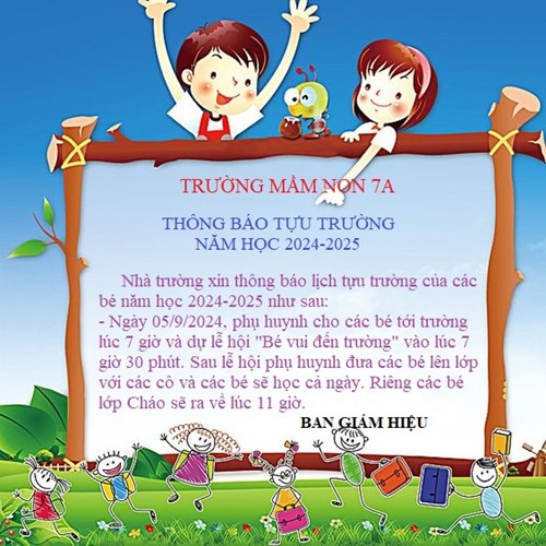 Thông báo tựu trường năm học 2024-2025