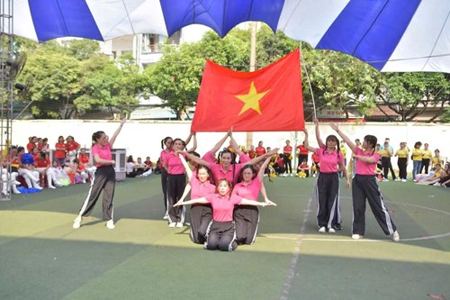 Công đoàn cơ sở trường mầm non 7 tham gia hội thi đồng diễn thể dục - khỏe để lao động sản xuất