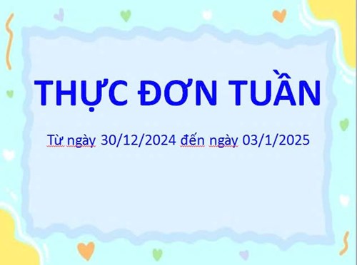 Thực đơn tuần