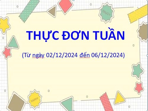 Thực đơn tuần