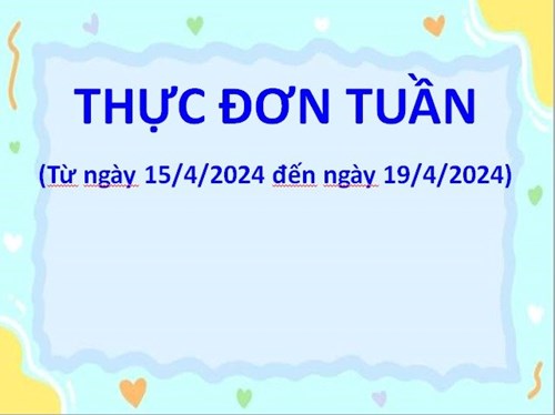 Thực đơn tuần