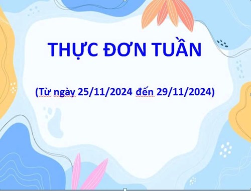 Thực đơn tuần