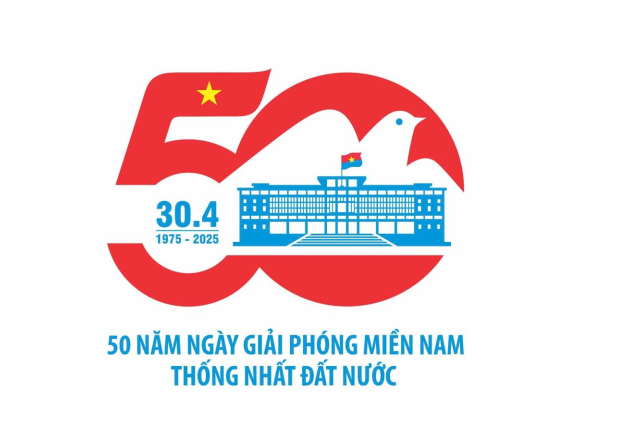 Logo Kỷ niệm 50 năm Ngày Giải phóng miền Nam thống nhất đất nước (30/4/1975 - 30/4/2025)