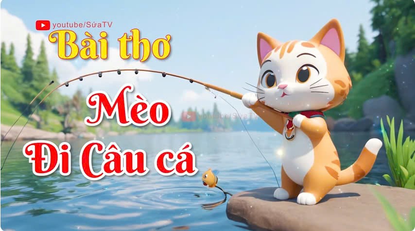 Mèo đi câu cá