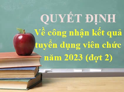 Quyết định số 785/QĐ-UBND về công nhận kết quả tuyển dụng viên chức năm 2023 (Đợt 2)