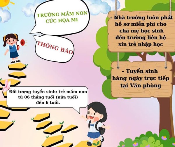 Trường mầm non cúc hoạ mi thông báo