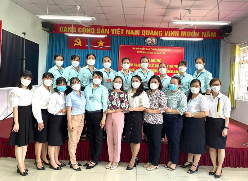 Trường mầm non hoa đào đón đoàn đánh giá ngoài sở giáo dục và đào tạo tphcm về khảo sát chính thức