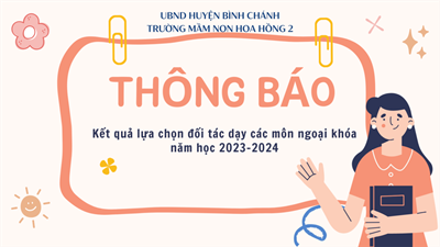 Thông báo kết quả lựa chọn đối tác