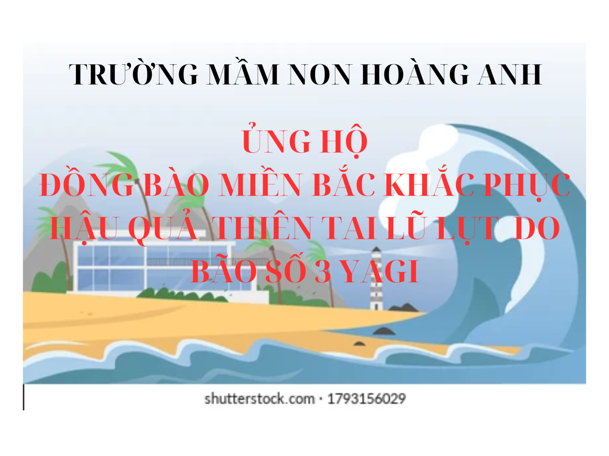 Trường mầm non hoàng anh phát động ủng hộ đồng bào miền bắc khắc phục bão số 3 yagi