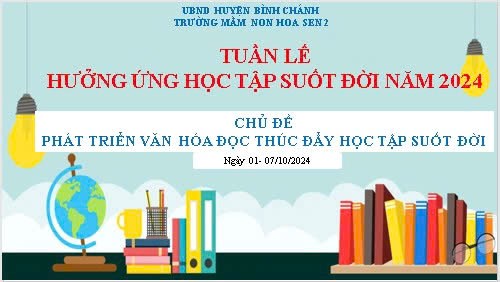Tuần lễ hưởng ứng học tập suốt đời năm 2024
Chủ đề “ Phát triển văn hóa đọc thúc đẩy học tập suốt đời”