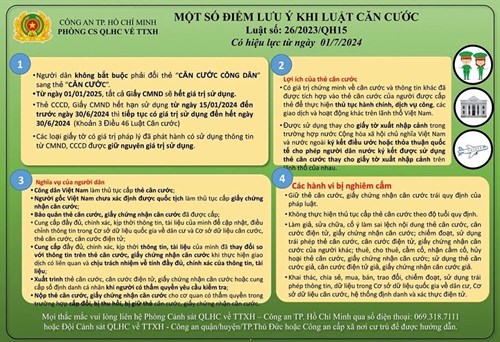 Một số điểm lưu ý khi Luật Căn cước có hiệu lực từ ngày 01/7/2024