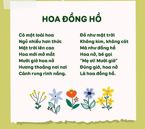 Bài thơ: Hoa đồng hồ