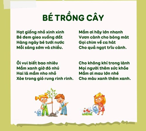 Bài thơ: Bé trồng cây