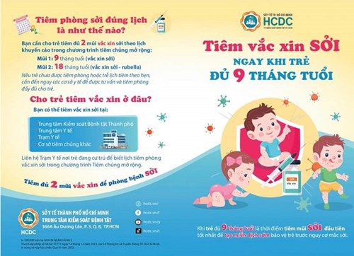 Tiêm vắc xin Sởi ngay khi trẻ đủ 9 tháng tuổi