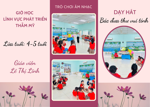 Giờ học âm nhạc  Bác đưa thư vui tính  - Lớp Lá 1