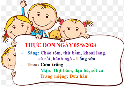 Thực đơn - thực phẩm ngày 05.09.2024