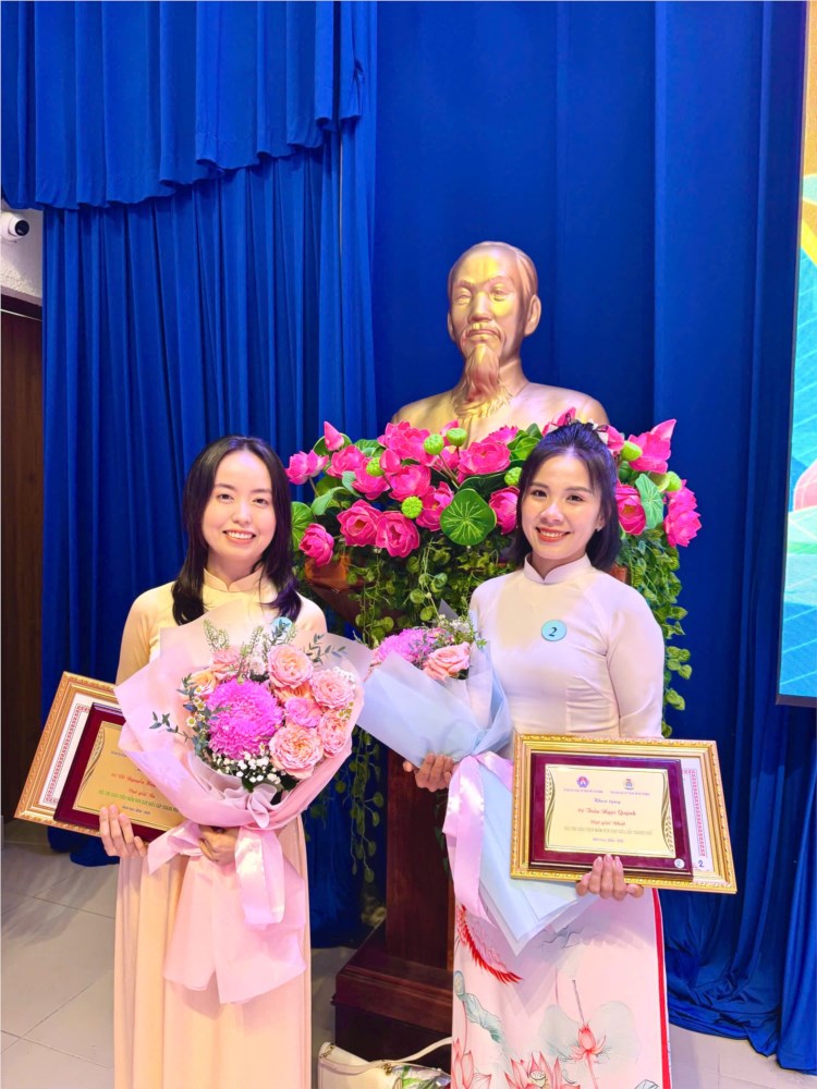 Hai giáo viên xuất sắc giành giải cao tại Hội thi Giáo viên mầm non dạy giỏi cấp Thành phố năm học 2024–2025
