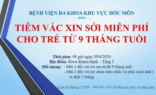 Tiêm vắc xin sởi miễn phí