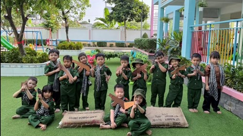 Hoạt động  Bé làm chú bộ đội  - Hưởng ứng kỷ niệm 80 năm ngày thành lập Quân đội nhân dân Việt Nam (22-12-1944 / 22-12-2024)
