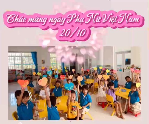 Hoạt động  làm thiệp tặng mẹ  của các bé lớp Lá 3